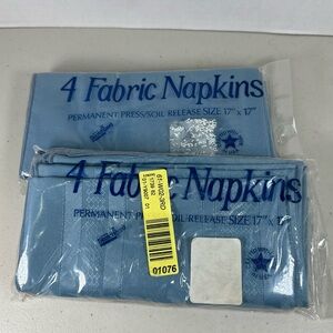 Blue Cloth Napkins. Two Packages Of Four Totaling Eight Cloth Napkins.